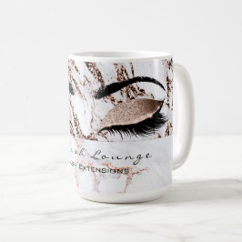 Lash Extension Öga Makeup Copper White Marble Kaffemugg
