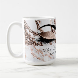 Lash Extension Öga Makeup Copper White Marble Kaffemugg
