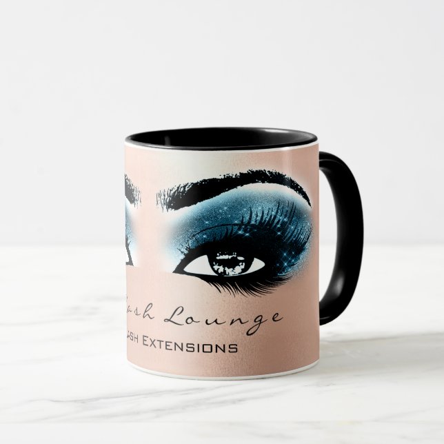 Lash Extension Öga Makeup Studio Blue Black Ro Mugg (Framsida höger)