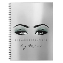 Lash Extension Ögon Makeup Artist Grått Teal Anteckningsbok