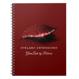Lash Extension Silver Red Ögon Makeup Glitter Anteckningsbok