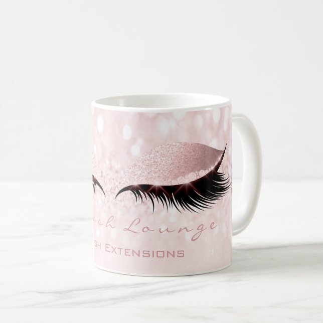 Lash Extension Studio Pastel Rosa Makeup Girly Kaffemugg (Framsida höger)