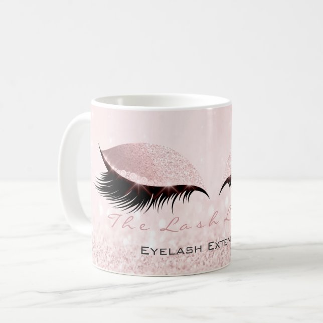 Lash Extension Studio Pastel Rosa Makeup Girly Kaffemugg (Framsida vänster)