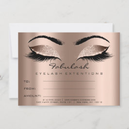 Lash ExtensionRose Guld Makeup Certificate Gift Inbjudningar