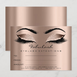 Lash ExtensionRose Guld Makeup Certificate Gift Inbjudningar