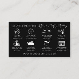 Lash Extensions Aftercare Instructions Modern Busi Visitkort