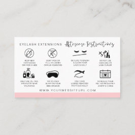 Lash Extensions Aftercare Instructions Modern Rosa Visitkort