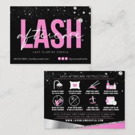 Lash Extensions Efterbehandling Glam Rosa Diamonds Visitkort