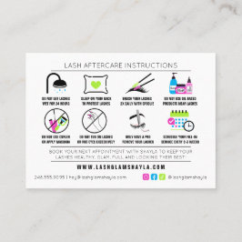 Lash Extensions Efterbehandlingsanvisningar - Fet  Visitkort