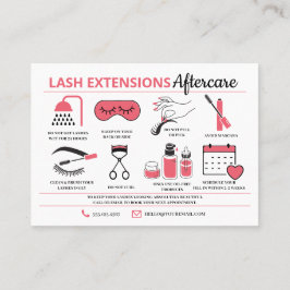 Lash Extensions Efterhandsinstruktioner Business C Visitkort