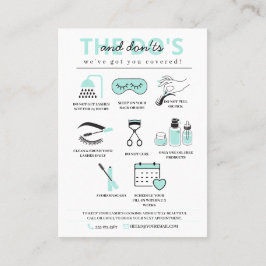 Lash Extensions Efterhandsinstruktioner Business C Visitkort