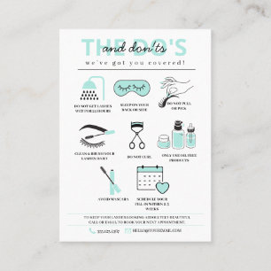 Lash Extensions Efterhandsinstruktioner Business C Visitkort