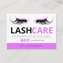 Lash Extensions Efterhandsinstruktioner Business C Visitkort