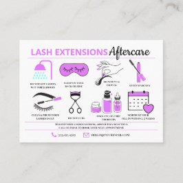 Lash Extensions Efterhandsinstruktioner Business C Visitkort