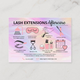 Lash Extensions Efterhandsinstruktioner Business C Visitkort