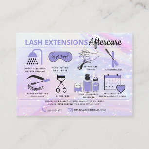 Lash Extensions Efterhandsinstruktioner Business C Visitkort