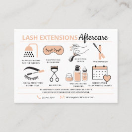 Lash Extensions Efterhandsinstruktioner Business C Visitkort