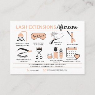 Lash Extensions Efterhandsinstruktioner Business C Visitkort