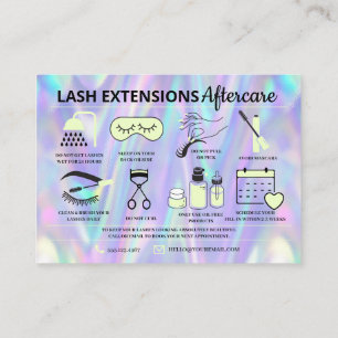 Lash Extensions Efterhandsinstruktioner Business C Visitkort