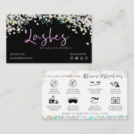 Lash Extensions Efterhandsinstruktioner Holografi Visitkort