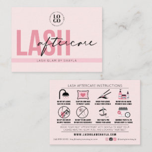Lash Extensions Efterhandsinstruktioner Möte Visitkort