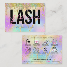 Lash Extensions Efterhandsinstruktioner Möte Visitkort