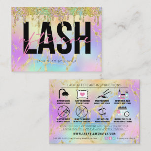Lash Extensions Efterhandsinstruktioner Möte Visitkort