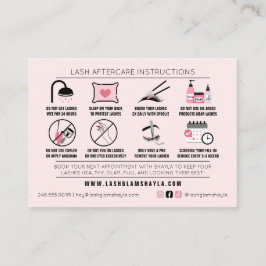 Lash Extensions Efterhandsinstruktioner Möte Visitkort