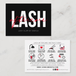 Lash Extensions Efterhandsinstruktioner Möte Visitkort
