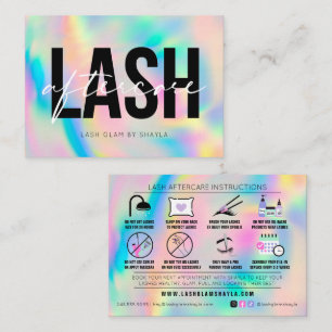 Lash Extensions Efterhandsinstruktioner Regnbåge B Visitkort