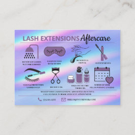Lash Extensions Efterhandsinstruktioner Visitkort