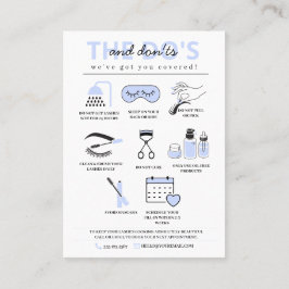 Lash Extensions Efterhandsinstruktioner  Visitkort