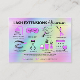 Lash Extensions Efterhandsinstruktioner Visitkort