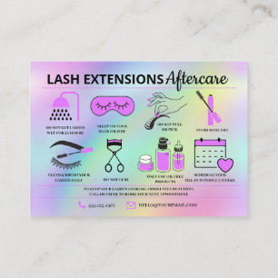 Lash Extensions Efterhandsinstruktioner Visitkort