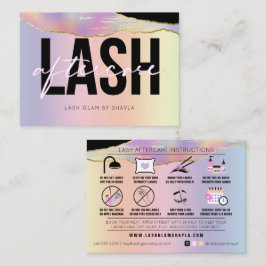Lash Extensions Eftervård Holografiskt regnbåge Visitkort