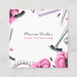 Lash Extensions Lashes Technician Beauty Salon Fyrkantigt Visitkort