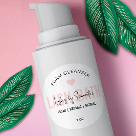 Lash Extensions-rengöringsmedel för feminin Rosa L Runt Klistermärke