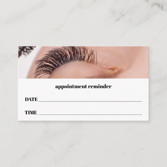 Lash Extensions Salon Appointment Card Tidsbeställning Kort (Framsida)