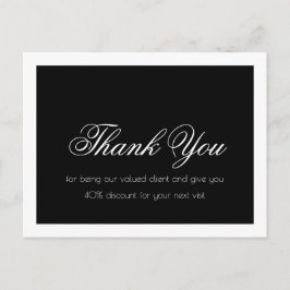 Lash Extensions Simple Black White Gräns Tack U Vykort