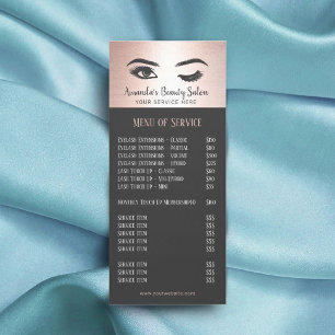 Lash Eyelash Beauty Salon Ro Guld Pris List Reklamkort