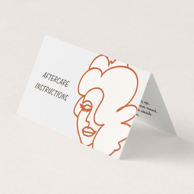 Lash Eyelash Extensions AfterCare Instructions Visitkort (Framsida)