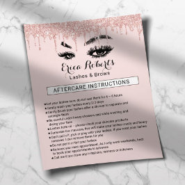 Lash Eyelash Makeup Artist Eftervård Instruction Flygblad