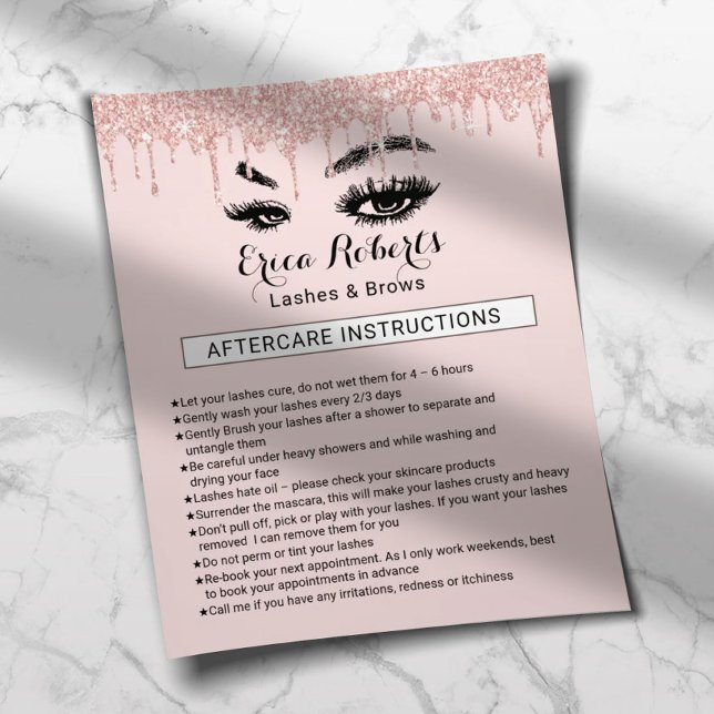 Lash Eyelash Makeup Artist Eftervård Instruction Flygblad (Skapare uppladdad)