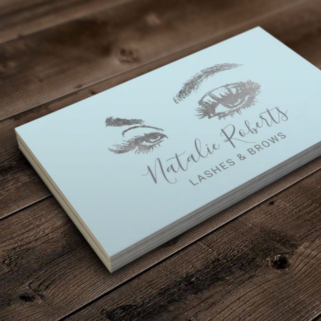 Lash Eyelash Makeup Artist Mint Blue Salon Visitkort (Skapare uppladdad)