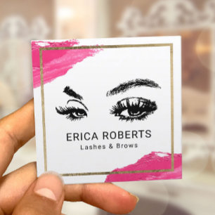 Lash Eyelash Makeup Artist Modern Beauty Salon Fyrkantigt Visitkort