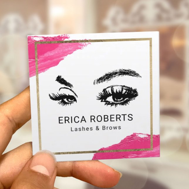 Lash Eyelash Makeup Artist Modern Beauty Salon Fyrkantigt Visitkort (Skapare uppladdad)