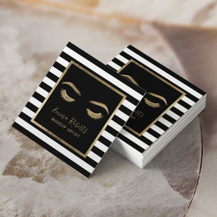 Lash Eyelash Makeup Artist Modern Rand Salon Fyrkantigt Visitkort
