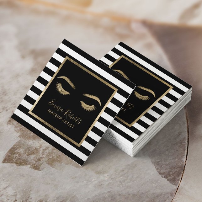 Lash Eyelash Makeup Artist Modern Rand Salon Fyrkantigt Visitkort (Skapare uppladdad)