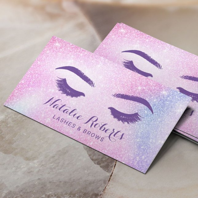 Lash Eyelash Makeup Artist Rosa Ombre Salon Visitkort (Skapare uppladdad)