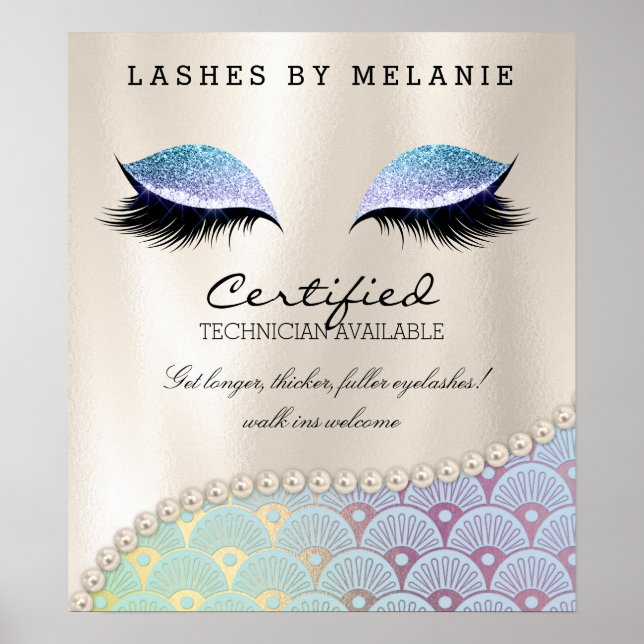 Lash Eyelash Makeup Poster Söt Ögon Sjöjungfru (Framsidan)
